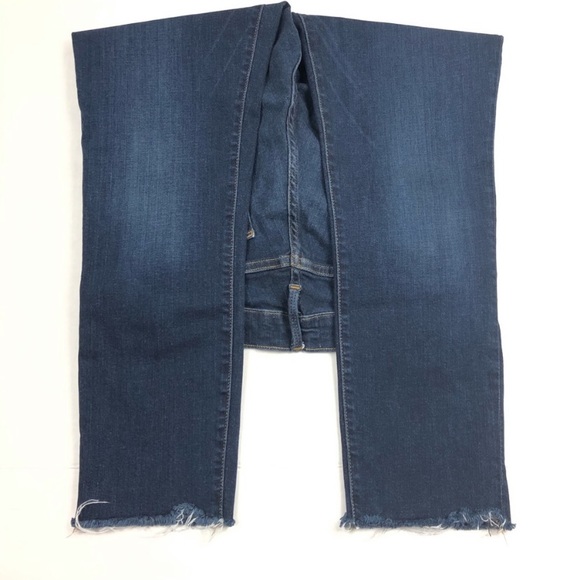 FRAME LE HIGH RISE SKINNY RAW HEM CROP BLUE JEANS - Picture 2 of 8